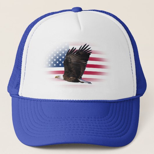 Amerikaanse vlag met Eagle Trucker Hat Pet (Voorkant)