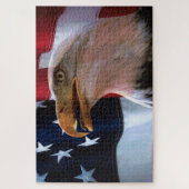 Amerikaanse vlag met een Bald Eagle Legpuzzel (Verticaal)