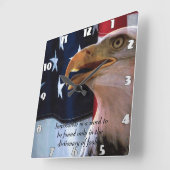 Amerikaanse vlag met een Bald Eagle Vierkante Klok (Hoek)