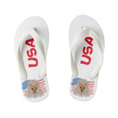 Amerikaanse vlag met een Eagle-Teenslipper Kinder Teenslippers (Voetbed)