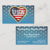 Amerikaanse vlag met een hartvorm visitekaartje (Voorkant / Achterkant)