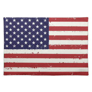 Amerikaanse vlag met een vervormd patriottisch gez placemat