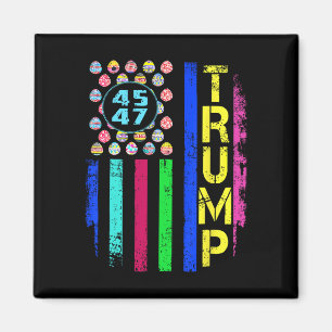 Amerikaanse vlag met eieren Grappig Trump 45 47 Pa Magneet
