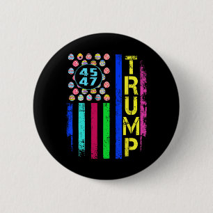 Amerikaanse vlag met eieren Grappig Trump 45 47 Pa Ronde Button 5,7 Cm