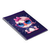 Amerikaanse vlag met Flamingo Cartoon-14484 Notitieboek (Rechterzijde)