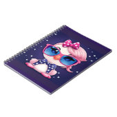 Amerikaanse vlag met Flamingo Cartoon-14484 Notitieboek (Linkerzijde)