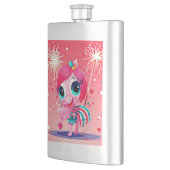Amerikaanse vlag met Flamingo Cartoon-69217 Flacon (Links)