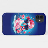 Amerikaanse vlag met Flamingo Cartoon-69681 Case-Mate iPhone Case (Achterkant (horizontaal))