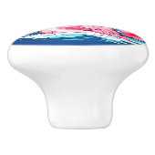 Amerikaanse vlag met Flamingo Cartoon-69681 Keramische Knop (Zijkant)