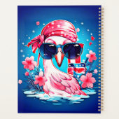 Amerikaanse vlag met Flamingo Cartoon-69681 Planner (Achterkant)