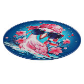 Amerikaanse vlag met Flamingo Cartoon-69681 Snijplank (Hoek)