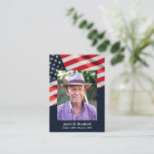 Amerikaanse vlag met foto Memorial Prayer Informatiekaartje (Staand voorkant)