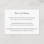 Amerikaanse vlag met foto Memorial Prayer Informatiekaartje (Achterkant)