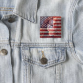 Amerikaanse vlag  met foto vierkante button 5,1 cm (In situ)