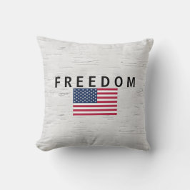 Amerikaanse vlag met Freedom Tekst op berk Kussen