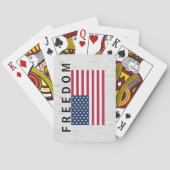 Amerikaanse vlag met Freedom Tekst op berk Pokerkaarten (Achterkant)
