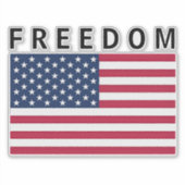 Amerikaanse vlag met Freedom Text Sticker (Voorkant)