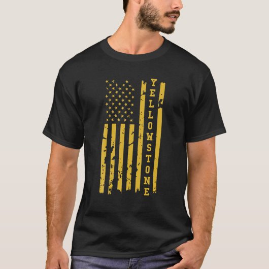 Amerikaanse vlag met geelsteen t-shirt (Voorkant)