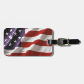 Amerikaanse vlag met gepersonaliseerde naam bagagelabel (Voorkant horizontaal)