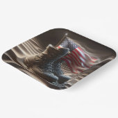 Amerikaanse vlag met gevechtslaarzen papieren bordje (Gebogen)