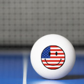 Amerikaanse vlag met glimlachend gezicht pingpongbal (Net)