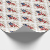  Amerikaanse vlag met Gold Glitter Fireworks Cadeaupapier (Hoek)