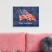  Amerikaanse vlag met Gold Glitter Fireworks Canvas Afdruk (Insitu (Woonkamer))