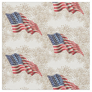  Amerikaanse vlag met Gold Glitter Fireworks Stof