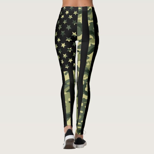 Amerikaanse vlag met groene camo leggings (Achterkant)
