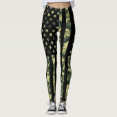 Amerikaanse vlag met groene camo leggings (Voorkant)