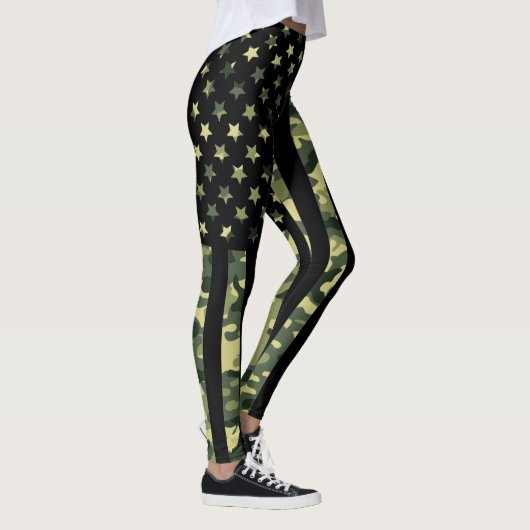 Amerikaanse vlag met groene camo leggings (Rechts)