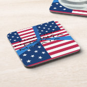 Amerikaanse vlag met Hakuna Matata: Patriottisch o Bier Onderzetter (Linkerzijde)