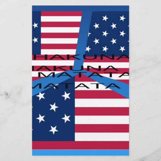 Amerikaanse vlag met Hakuna Matata: Patriottisch o Briefpapier (Voorkant)