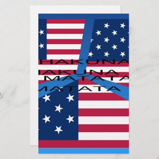 Amerikaanse vlag met Hakuna Matata: Patriottisch o Briefpapier (Voorkant / Achterkant)