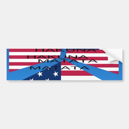 Amerikaanse vlag met Hakuna Matata: Patriottisch o Bumpersticker (Voorkant)