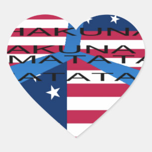Amerikaanse vlag met Hakuna Matata: Patriottisch o Hart Sticker