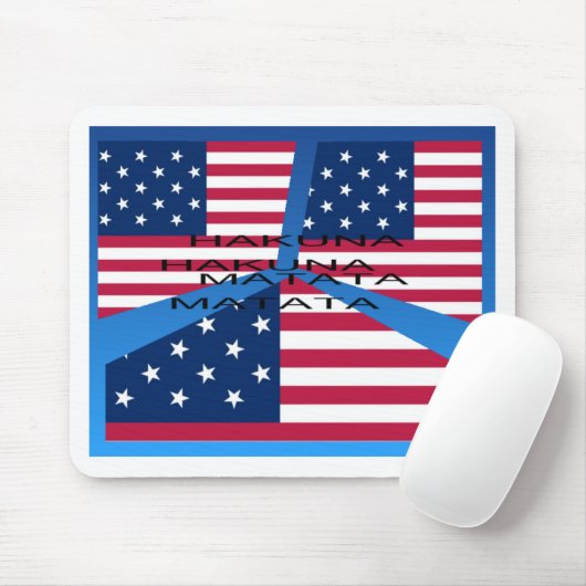 Amerikaanse vlag met Hakuna Matata: Patriottisch o Muismat (Met muis)