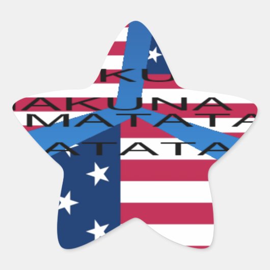 Amerikaanse vlag met Hakuna Matata: Patriottisch o Ster Sticker (Voorkant)