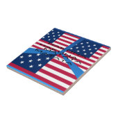 Amerikaanse vlag met Hakuna Matata: Patriottisch o Tegeltje (Zijkant)