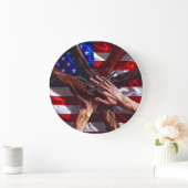 Amerikaanse vlag met handen van verschillende Amer Grote Klok (Huis)