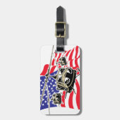 Amerikaanse vlag met helikopters bagagelabel (Voorkant verticaal)