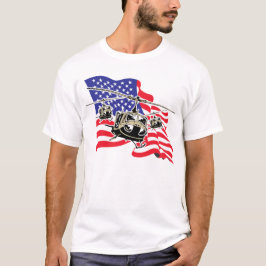 Amerikaanse vlag met helikopters t-shirt