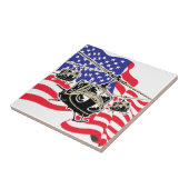 Amerikaanse vlag met helikopters tegeltje (Zijkant)