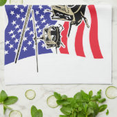 Amerikaanse vlag met helikopters theedoek (Gevouwen)