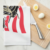 Amerikaanse vlag met helikopters theedoek (Quarter Fold)