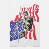 Amerikaanse vlag met helikopters theedoek (Verticaal)