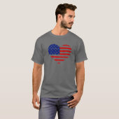 Amerikaanse vlag -  met hoge druk t-shirt (Voorkant volledig)