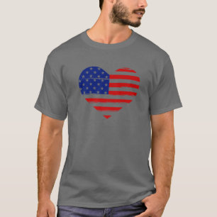 Amerikaanse vlag - met hoge druk t-shirt