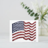 Amerikaanse vlag met houtwaren briefkaart (Staand voorkant)
