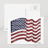 Amerikaanse vlag met houtwaren briefkaart (Voorkant / Achterkant)